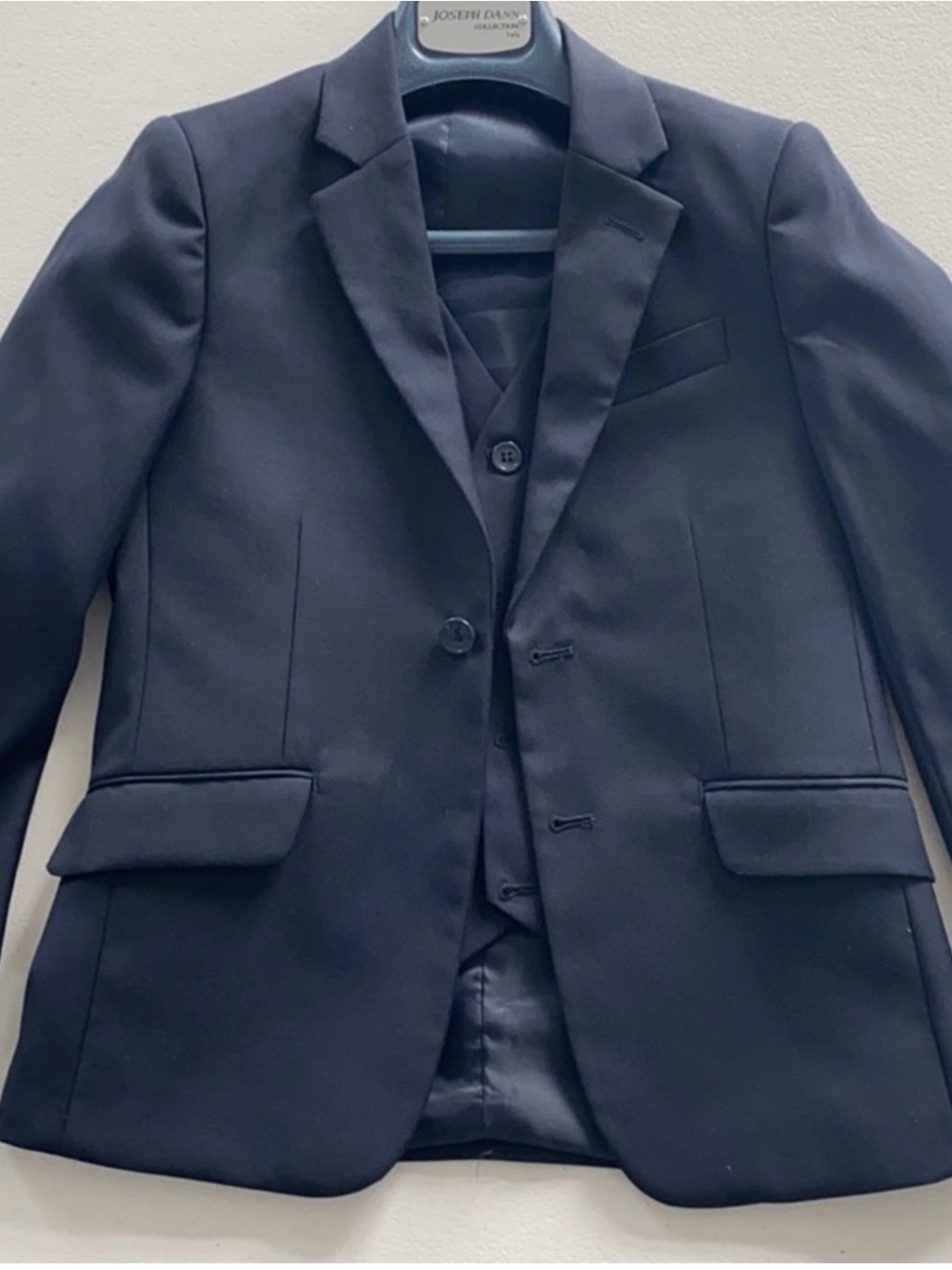 Boys Classic 3 piece Navy Suit  with Blazer,Vest and Pants-Tailored Dress Jacket